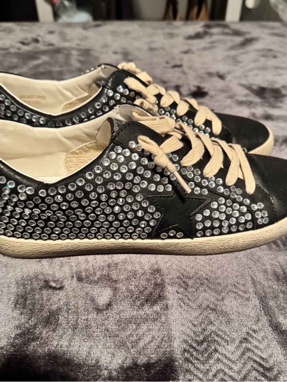 Miracle Miles - Roxy Rhinestone Star Sneakers - Black - 10